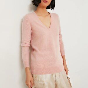 Equipment Femme‎ Wool Cashmere V-Neck Pullover Sweater Light Pink Size XS